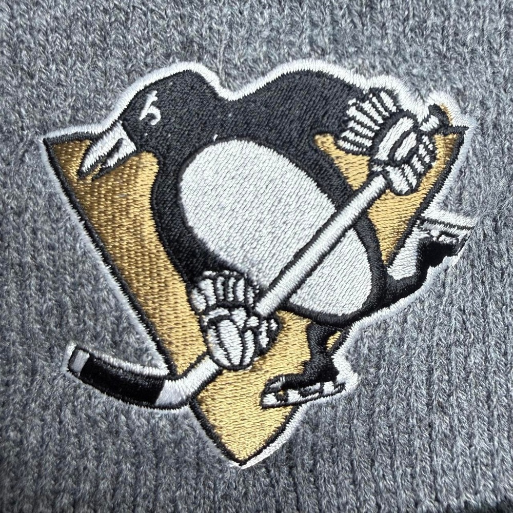 Port & Company NHL Pittsburgh Penguins Knit Skull Cap Beanie Hat Grey - Picture 3 of 5